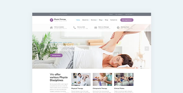 Physio WordPress theme for Physical Therapy & Medical Clinic