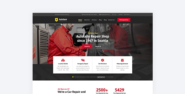 Autolane WordPress Theme for Car Mechanic & Auto Services
