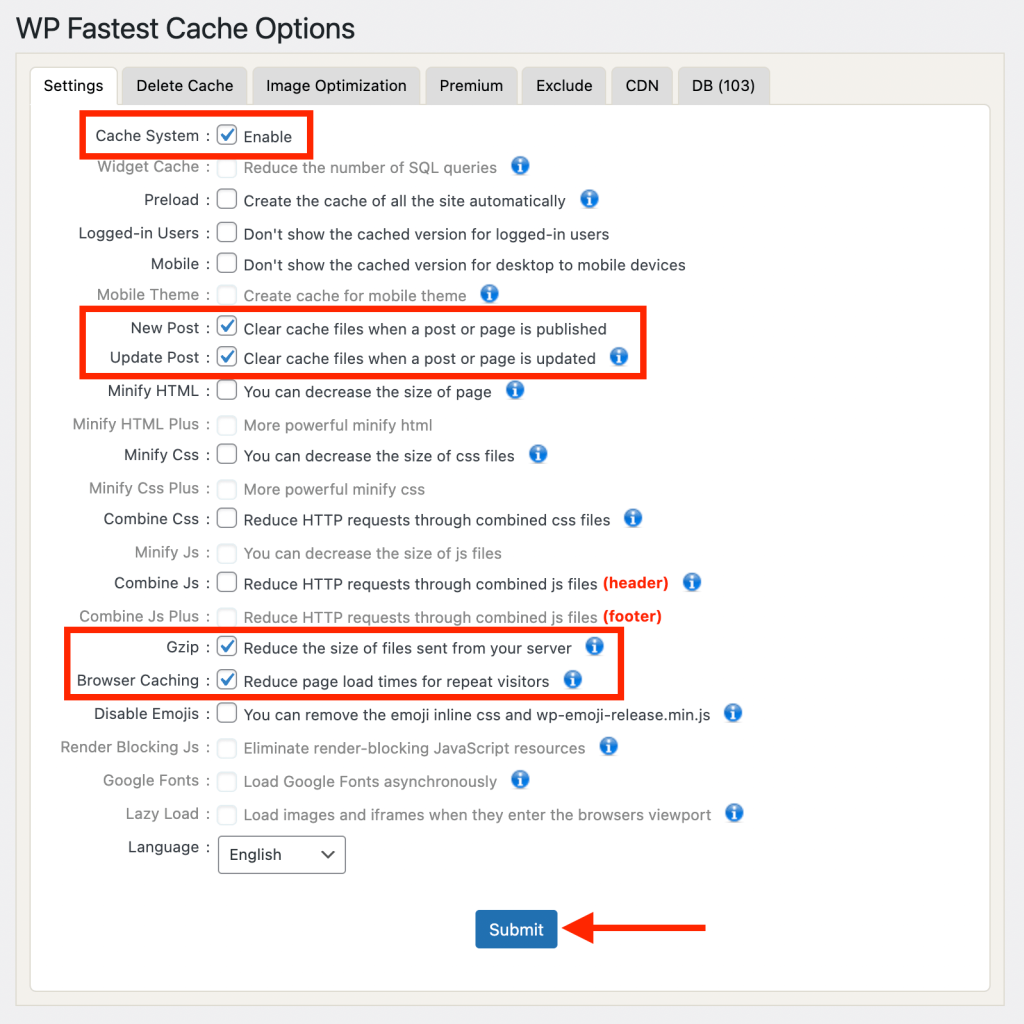 Configure and setup WP Fastest Cache WordPress plugin