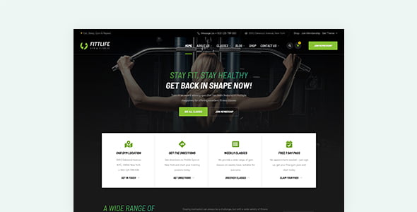 Fittlife WordPress theme for Gym and Fitness