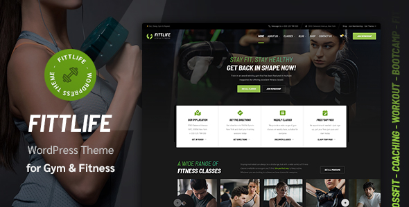 Fittlife WordPress theme for Gym and Fitness