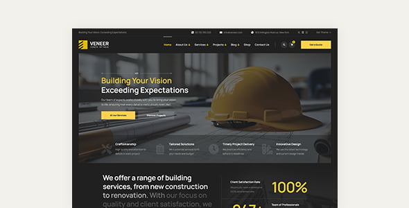 Veneer WordPress Theme for Construction & Renovation