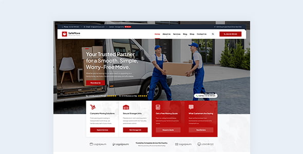 SafeMove - Moving Company & Storage Services WordPress Theme
