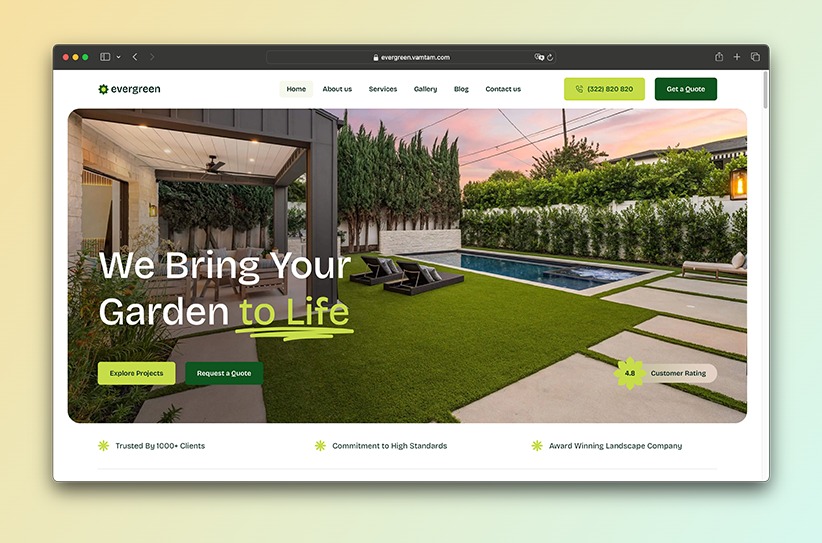 Evergreen WordPress theme