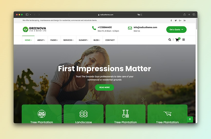 Greenova WordPress theme